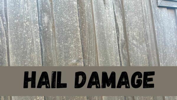 Hail Damage on a wood fence