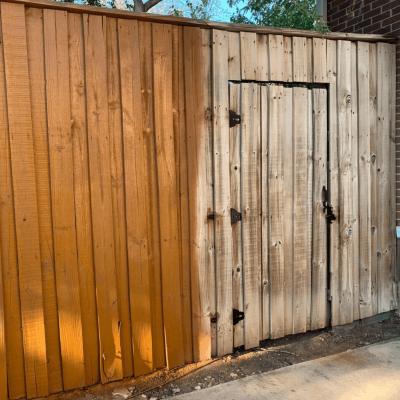 Cedar Fence Maintenance before and after