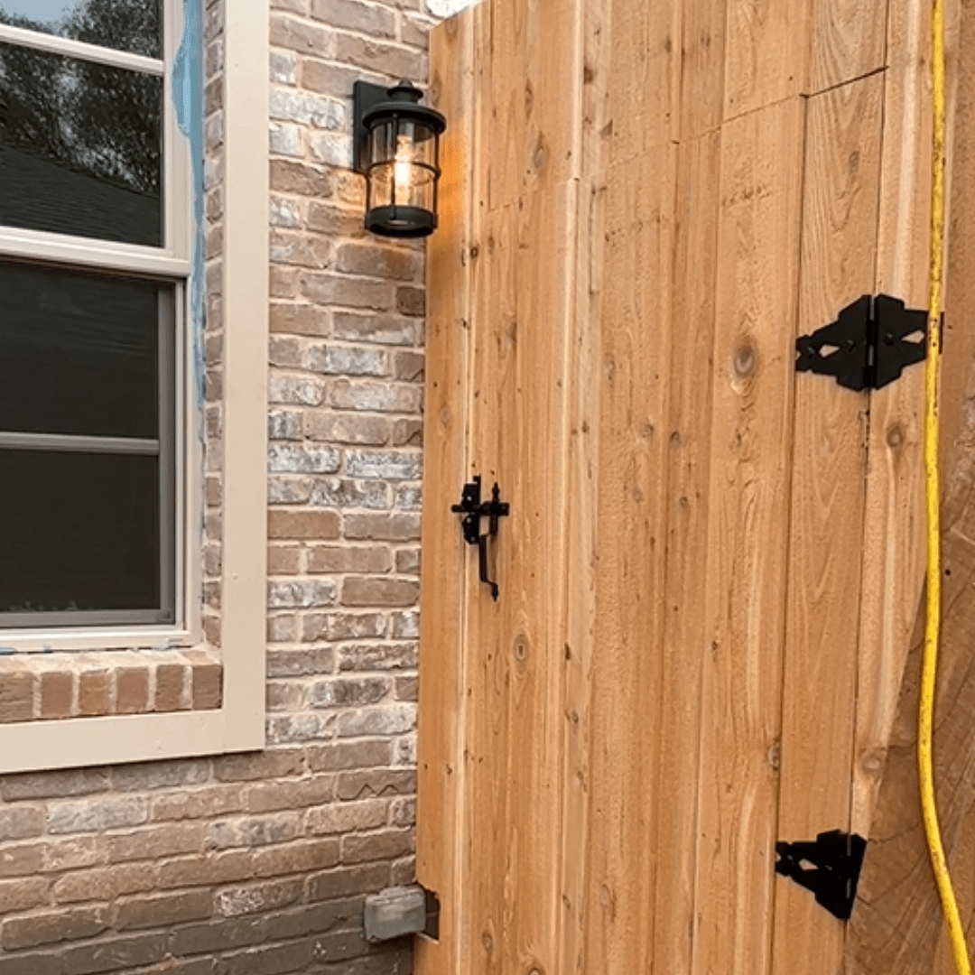 cedar fence Finished gate hardware