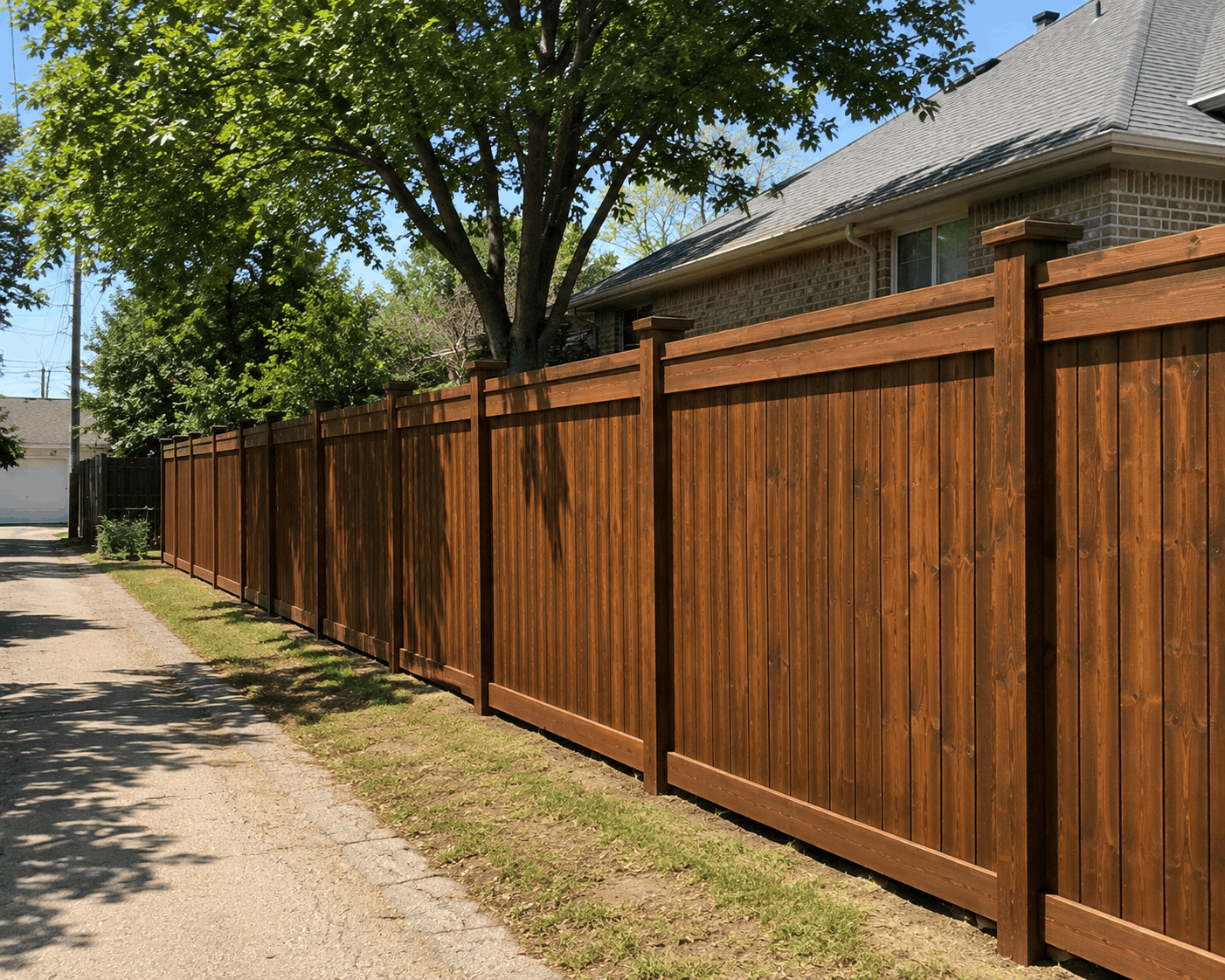 Fence Staining in Dallas Alley view (1) Fence Staining in Dallas Alley view