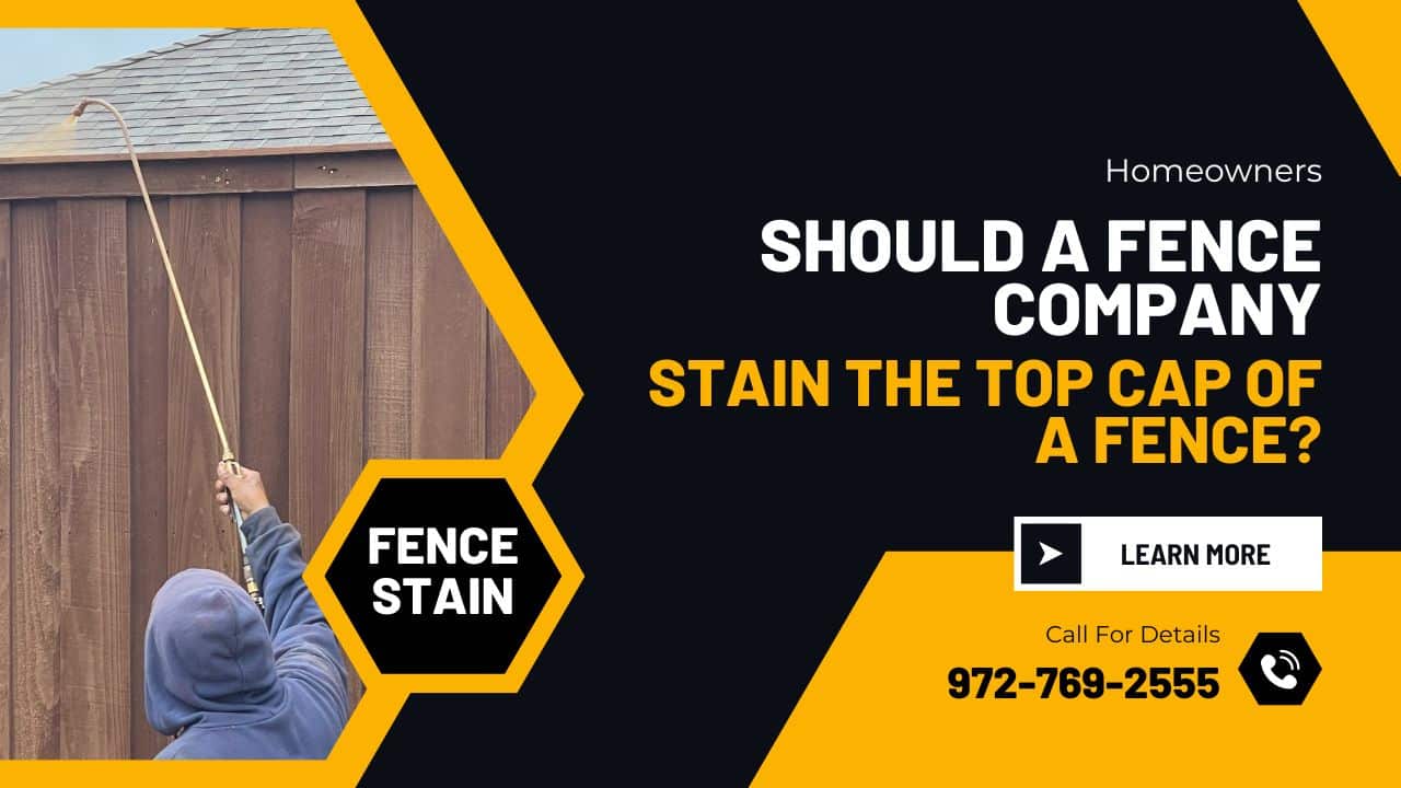 Homeowners Stain Top Cap of a Fence